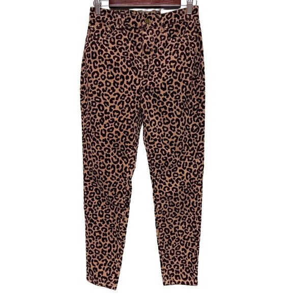NEW! Ann Taylor Skinny High Rise Cheetah Animal Print Corduroy Pants Women's 4 - Picture 2 of 11